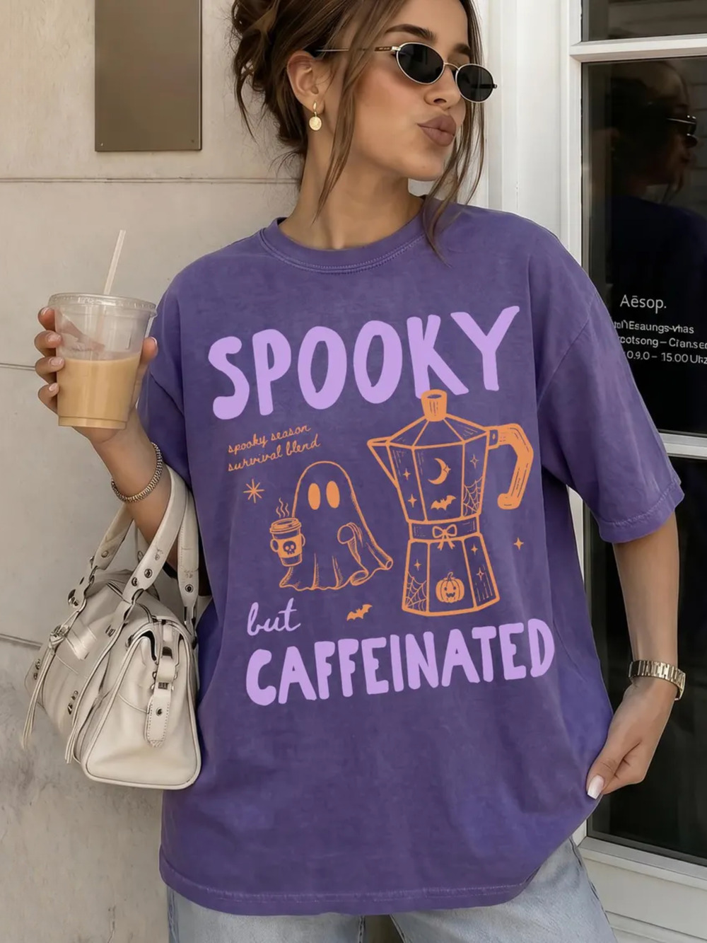 Halloween Coffee Comfort Colors Tee Halloween Shirt Summerween Spooky Season Tee